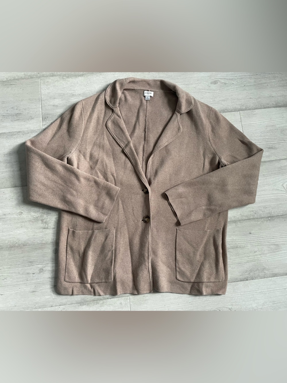 J. Crew Tan Knit sweater blazer/cardigan